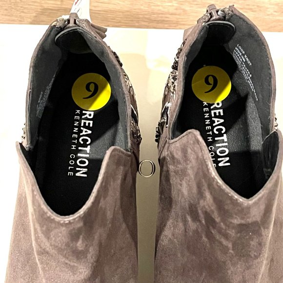 NWT - KENNETH COLE REACTION Women's Grey Embellished Ankle Bootie - Size 9 - Picture 5 of 6